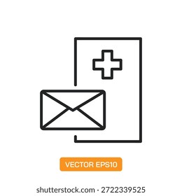 Iconos de correo electrónico. Colección de Elementos de símbolo de línea delgada.