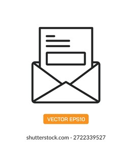 Iconos de correo electrónico. Colección de Elementos de símbolo de línea delgada.
