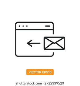 Iconos de correo electrónico. Colección de Elementos de símbolo de línea delgada.