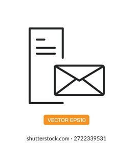 Iconos de correo electrónico. Colección de Elementos de símbolo de línea delgada.