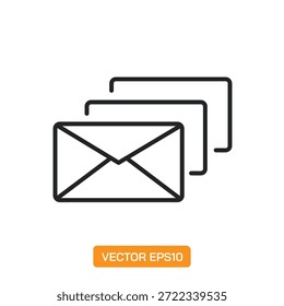 Iconos de correo electrónico. Colección de Elementos de símbolo de línea delgada.