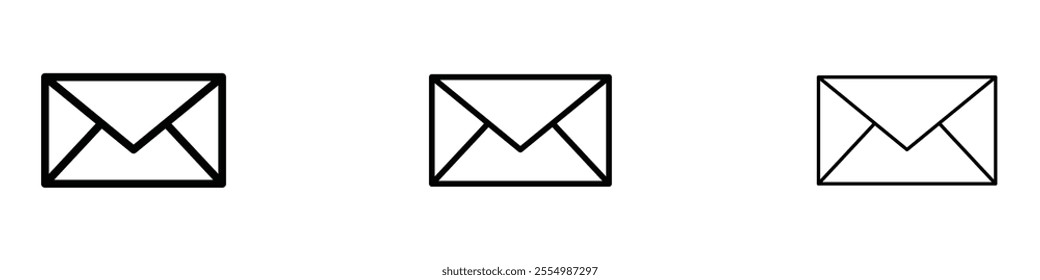 email icons in tree different stroke sizes