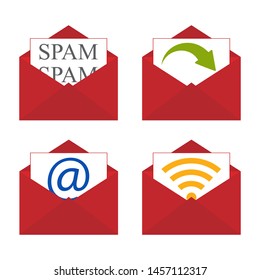 Email icons. Vector illustration of elements of symbols for web applications.