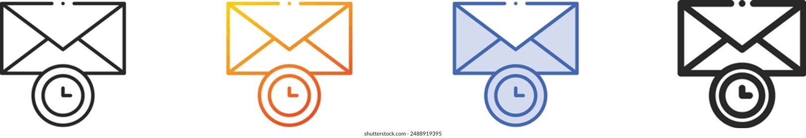 email icon.Thin Linear, Gradient, Blue Stroke and bold Style Design Isolated On White Background