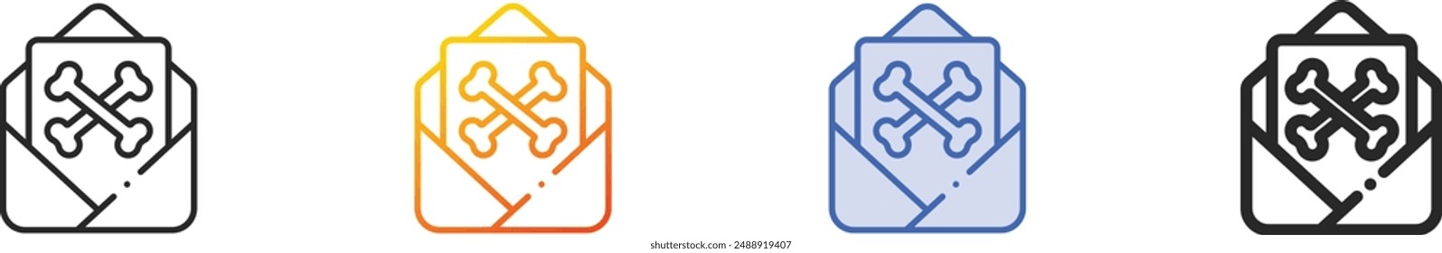 email icon.Thin Linear, Gradient, Blue Stroke and bold Style Design Isolated On White Background