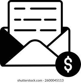 Email illustration with isolated background 