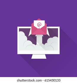 Email illustration. Sending email concept illustration. flat design. Email marketing.