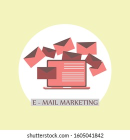 Email illustration. Sending or receiving email concept illustration. flat design. Email marketing