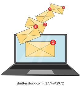 Email illustration. Sending or receiving email concept illustration. flat design. Email marketing.