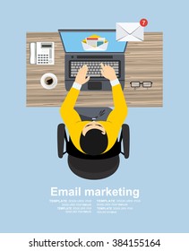 Email illustration. Sending or receiving email concept illustration. flat design. Email marketing.