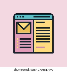 E-mail inbox. Concept illustration, flat design linear style banner. Usage for e-mail newsletters, headers, blog posts, print and more. Vector