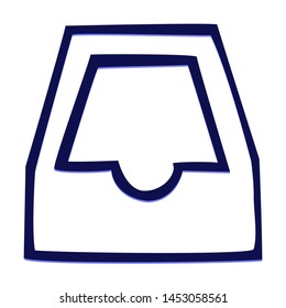 Email Inbox. Hand Drawn Icon with Blue Ballpoint Pen Style.
