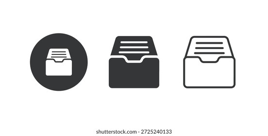 Ícone da caixa de entrada de email. Ícone de várias séries. Pixel perfeito isolado no fundo branco. Ilustração vetorial
