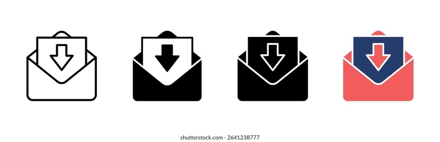 Email Inbox icon sheet multiple style collection