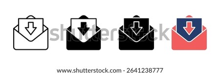Email Inbox icon sheet multiple style collection