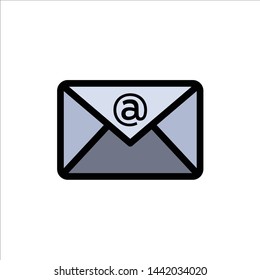 Email, Inbox, Mail  Flat Color Icon. Vector icon banner Template