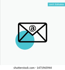 Email, Inbox, Mail turquoise highlight circle point Vector icon