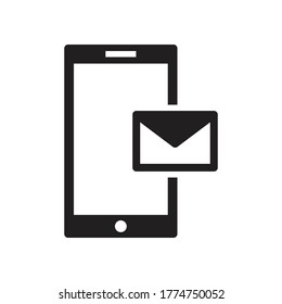 Símbolo del vector de icono móvil del mensaje de entrada de correo electrónico