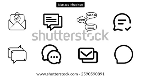 Email Inbox Vector Line Icon Set. Contains such Icons as Inbox, Letter, Attachment, Envelope and more. Expanded Stroke. web, app, logo icon set.