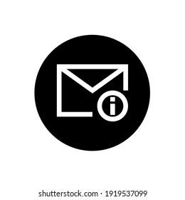 Email information icon in black round style