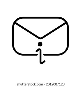 Icono de información de correo electrónico, gráficos del vector de línea