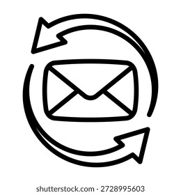 Icono de integración de correo electrónico - Estilo de iconos de contorno negro para contabilidad y negocios
