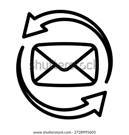 Email Integration Icon - Black Outline Icons Style For Accounting and Business