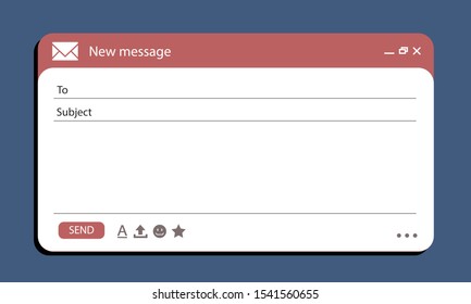 Email Interface Banner For Browser Message. Mock Up For Your Text