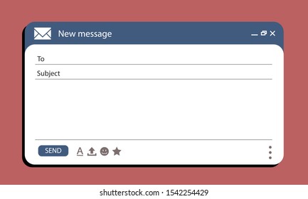 Email Interface Banner For Browser Message. Mock Up For Your Text