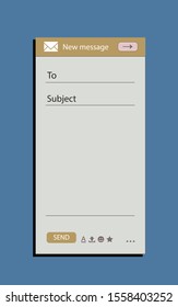 Email Interface Banner For Browser Message. Mock Up For Your Text