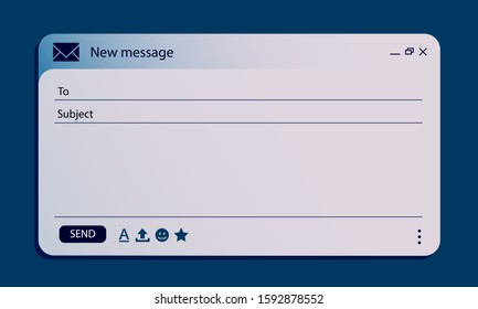 Email Interface Banner For Browser Message. Mock Up For Your Text. Vector Stock Illustration. Layout Template