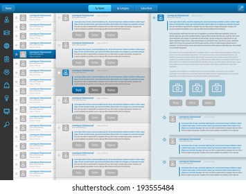 Email Interface. Flat Website Design Template. Eps 10
