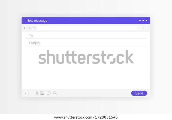 Email\
interface. Mail window template, internet message isolated frame,\
blank email. Modern flat style vector\
illustration.