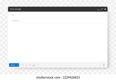 Email interface. Template of browser window illustration