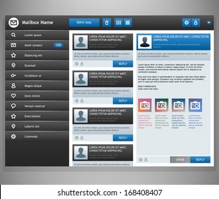 Email Interface. Website Design Template. Eps 10