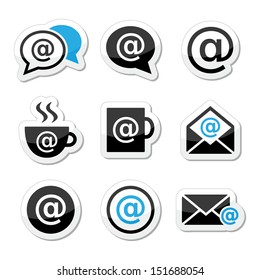 Email, Internet Cafe, Wifi Vector Icons Set