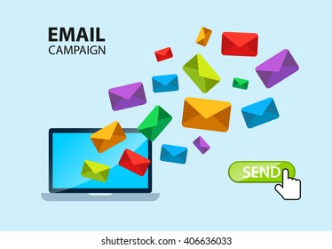 Email internet capaign concept illustration