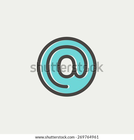 e-mail internet icon icon thin line for web and mobile, modern minimalistic flat design. Vector icon with dark grey outline and offset colour on light grey background.