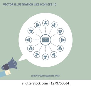e-mail internet icon, vector illustration
