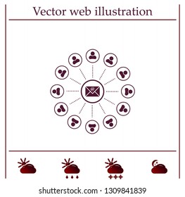 e-mail internet icon, vector illustration