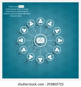 e-mail internet icon, vector illustration