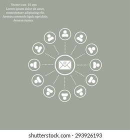 e-mail internet icon, vector illustration