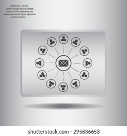 e-mail internet icon, vector illustration