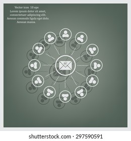 e-mail internet icon, vector illustration