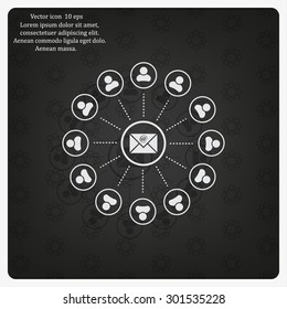 e-mail internet icon, vector illustration