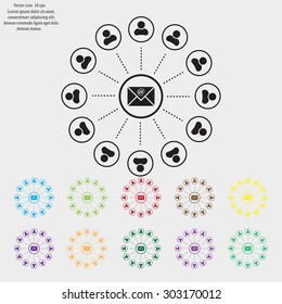 e-mail internet icon, vector illustration