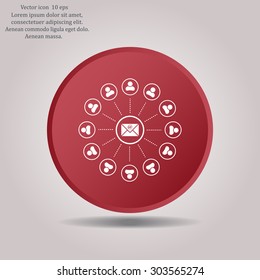 e-mail internet icon, vector illustration