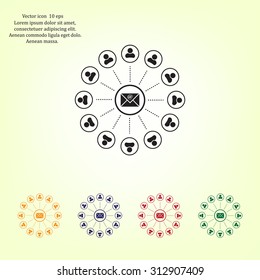 e-mail internet icon, vector illustration