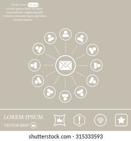 e-mail internet icon, vector illustration