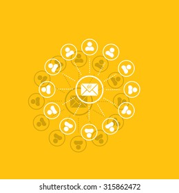 e-mail internet icon, vector illustration